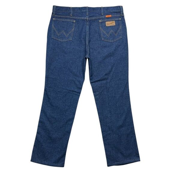 Wrangler Jeans Men's Size 38 Blue Flame Resistant Slim Fit Straight Leg Denim - Picture 6 of 12